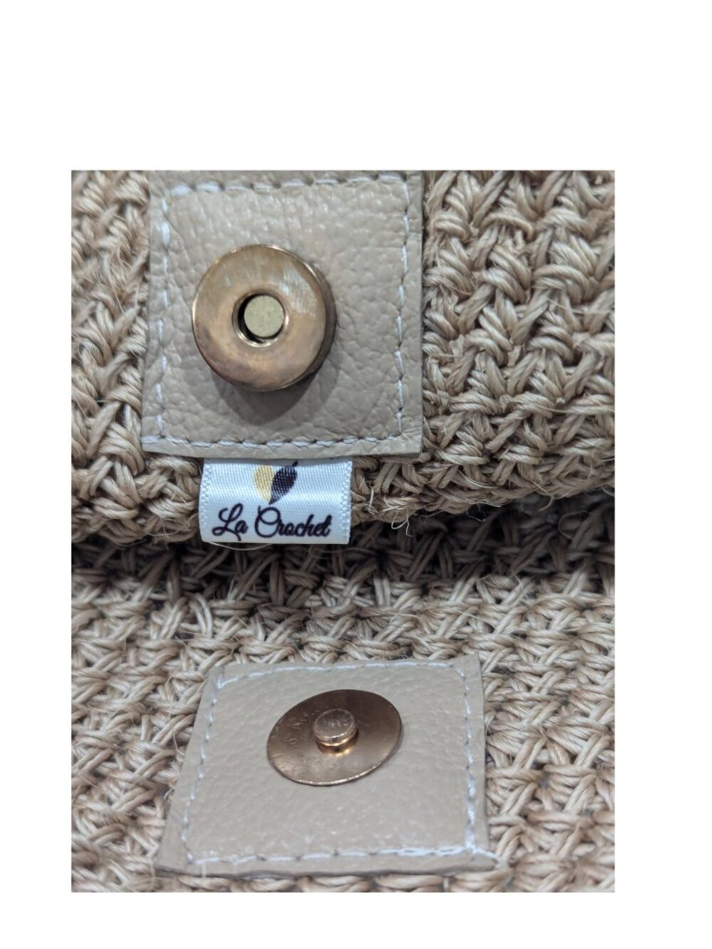 Natural Beige Jute Style Crochet Woven Shoulder Bag Boho Summer Purse - Picture 3 of 6